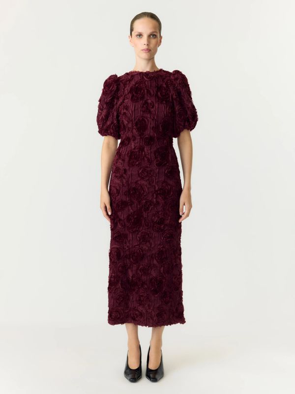 Linnea 2/4 Long Dress Maroon Banner 