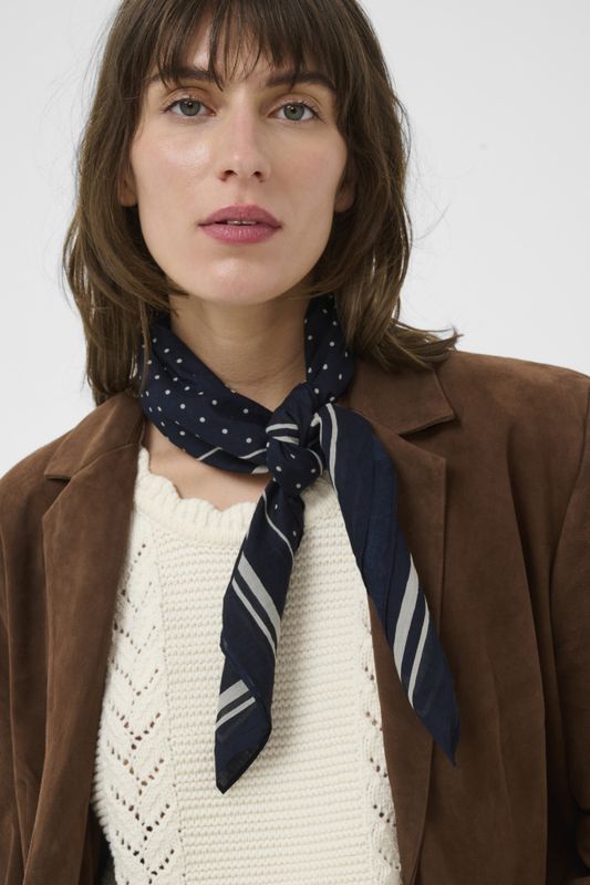 Phi Scarf Dark Navy Dot Print