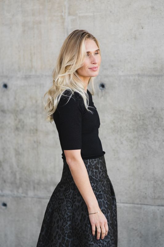 Dagna Lurex T-Shirt Black Glitter 