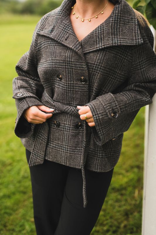 Munet Check Jacket Dark Grey 