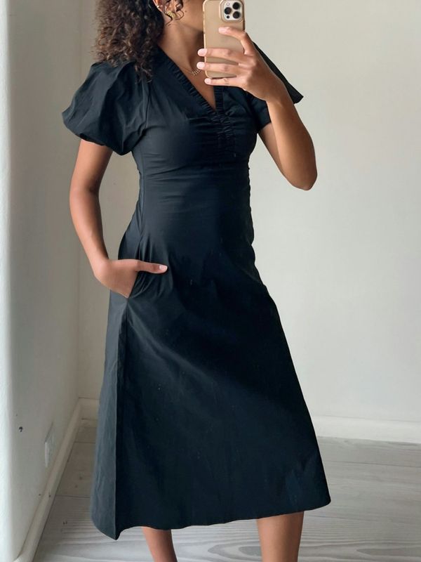 Illana Poplin Dress Black 