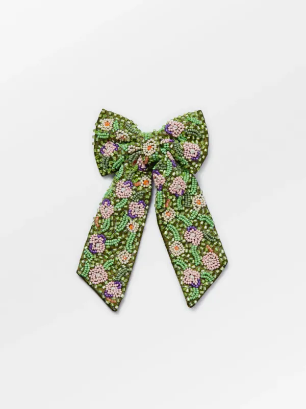 Petulia Beaded Bow Clip Primrose Green 