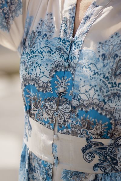 Hovedbilde Stellar Paisley Border Dress Ash Blue 