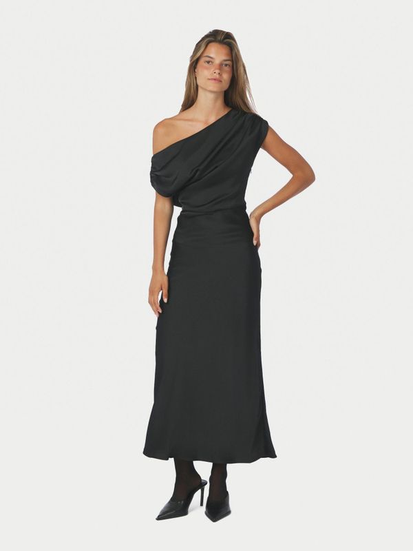 Lilith Heavy Sateen Dress Black 