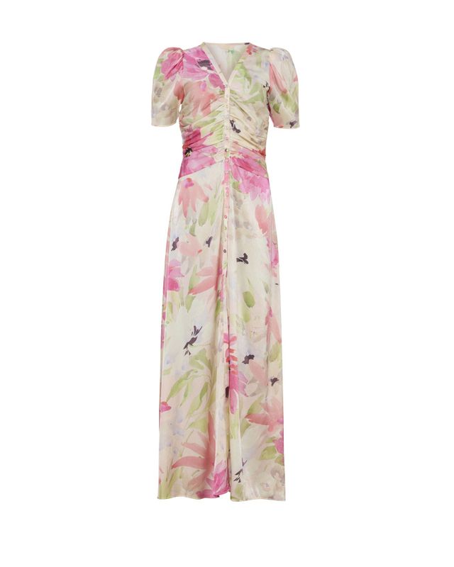 Shiny Button-Down Dress Soft Dew 