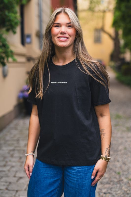 Terina Organic Small Logo Tee Black/White 