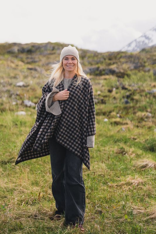 Tableau Poncho Brown Check 