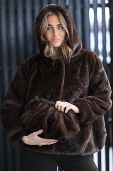 Hovedbilde Luxe Fur Clutch Cocoa