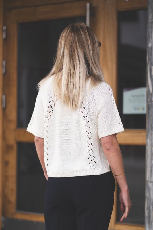 Keana 2/4 V Pullover Egret 