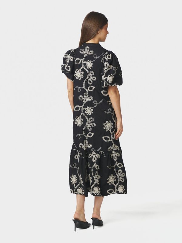 Veronica Dori Emb Dress Black 