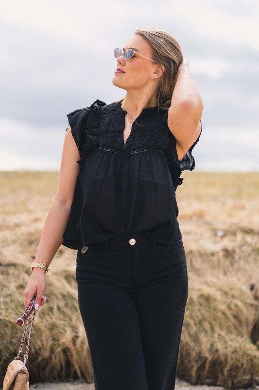 Jayla S Voile Top Black 