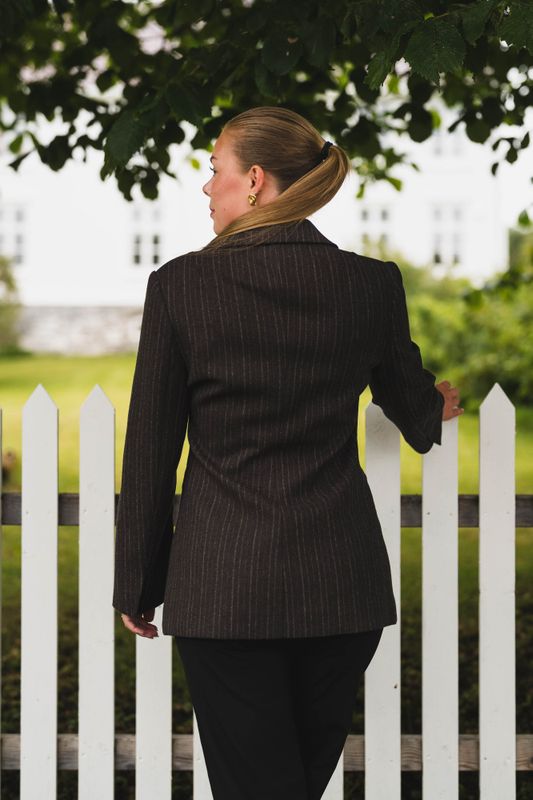 Bowie Stripe Blazer Brown 