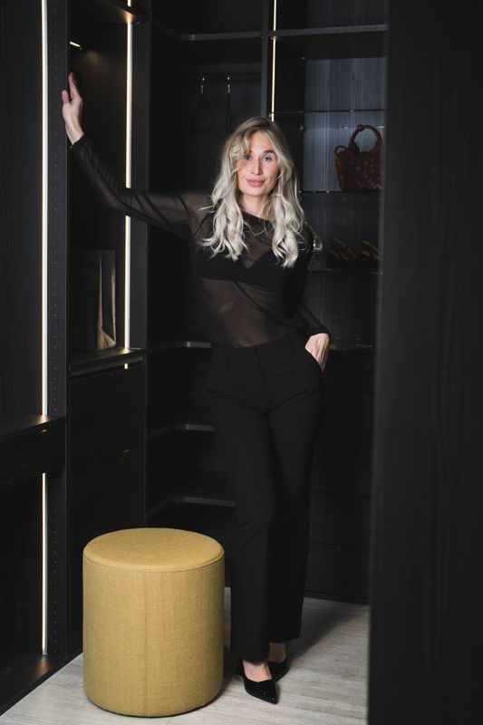 Mesh O-Neck Blouse Black 