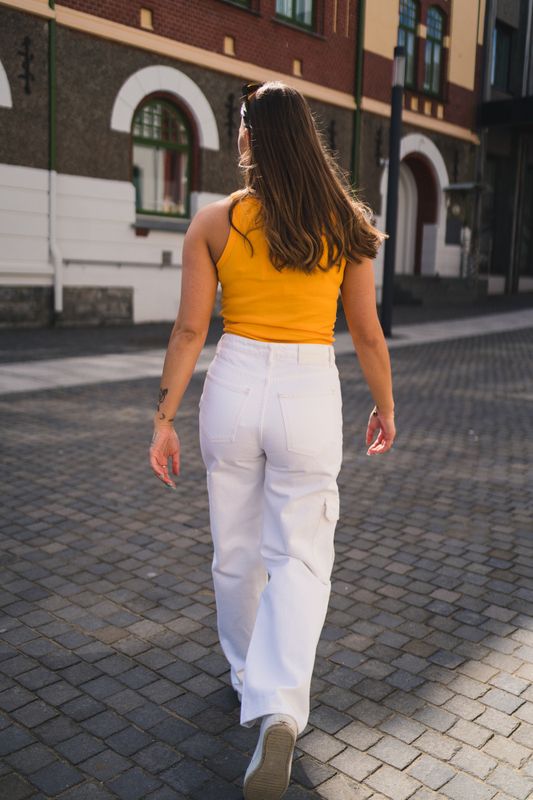 Vika Dye Pocket Pant White 