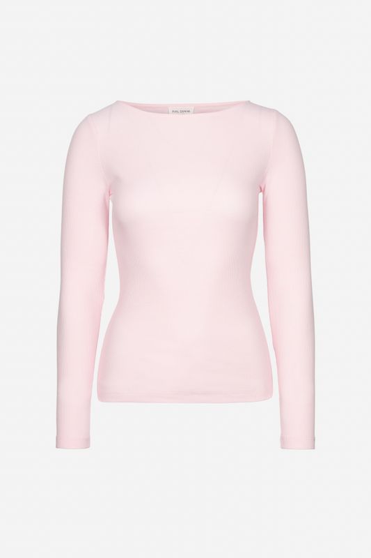 Petronella Rib Boatneck Light Pink 