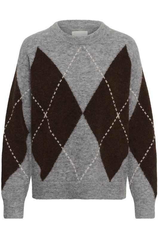 Sorayas Pullover Brown/Grey Check 