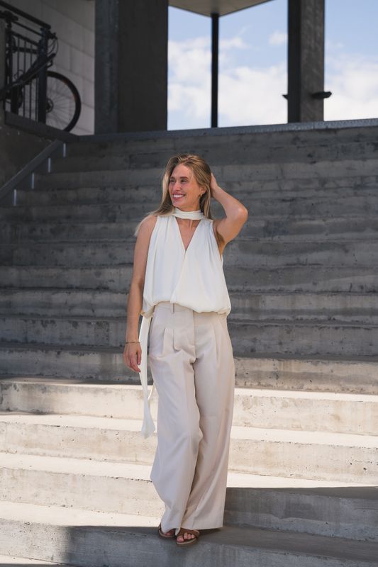 Inge Chiffon Top Offwhite 