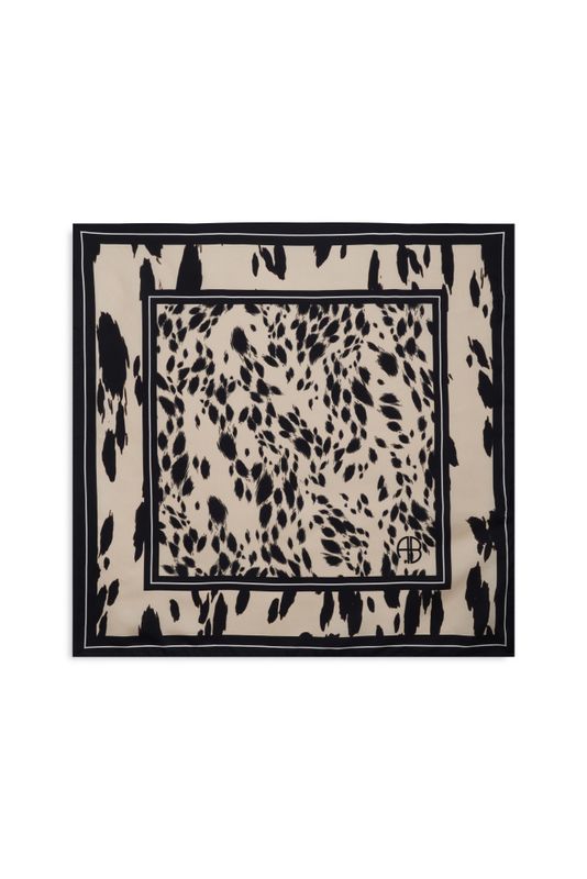 York Scarf Leopard Pearl White Ecru 