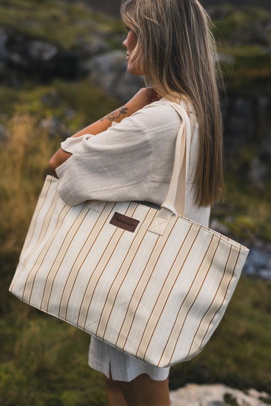 Bang Stripe Tote Bag Light Yellow Stripe 