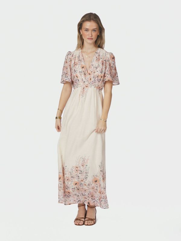 Serna Flower Print Dress Burned Powder 