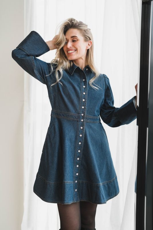 Denim Mini Dress French Blue 
