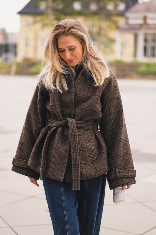 Amaranda Jacket Check Hot Fudge/Rubbe 