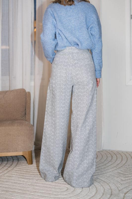 Coelle HW Pants Organic Black White Structure