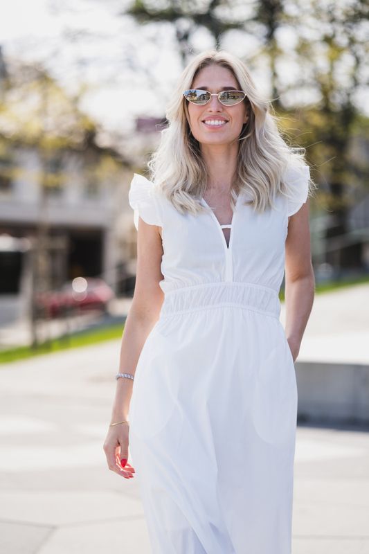 Pollana Poplin Dress White 