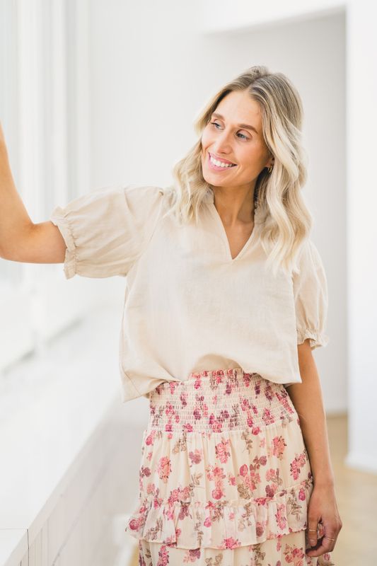 Odesa Linen Blouse Sand 