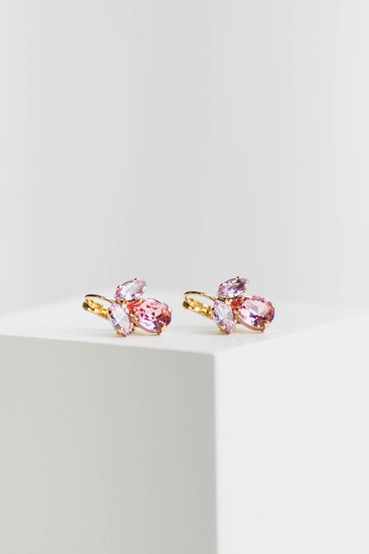 Petite Timo Earrings Gold Rosaline In Navette/Light Rose 