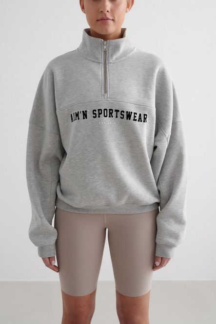 Hovedbilde Varsity Sweat Half Zip Grey Melange 