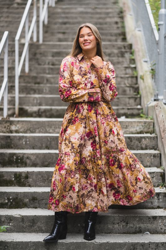 Poplin Shirt Dress Autumn Field