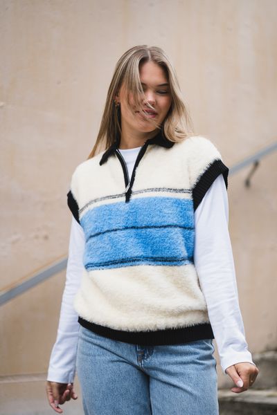 Hovedbilde Sky Knit Waistcoat Black/Blue 