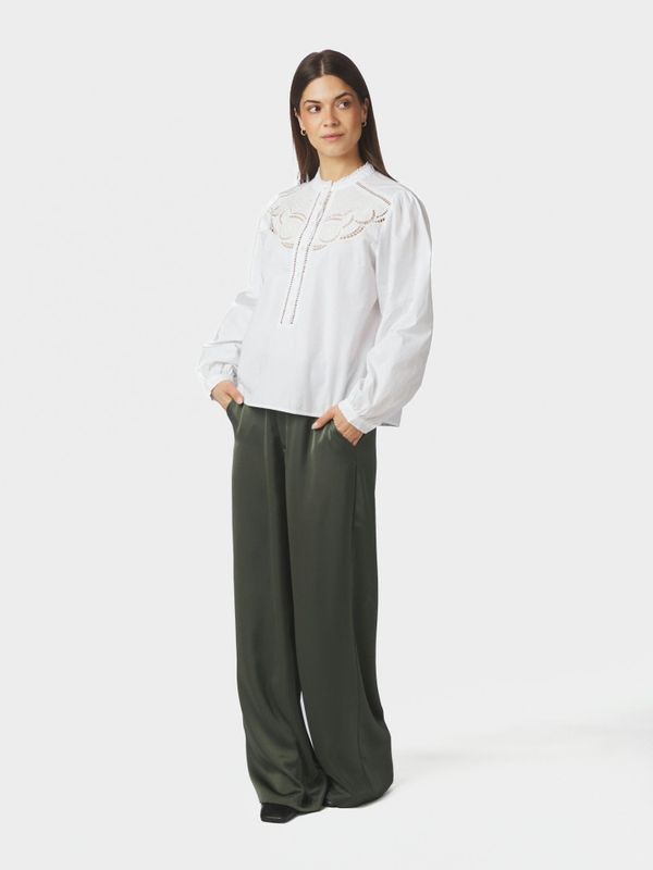Aneliah C Poplin Emb Blouse White 
