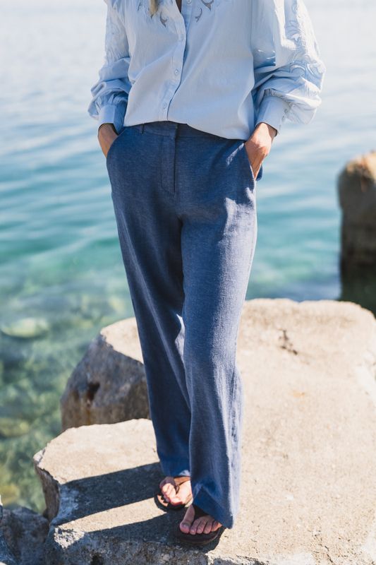Pennie Ginia HW Pants V Indigo Melange 