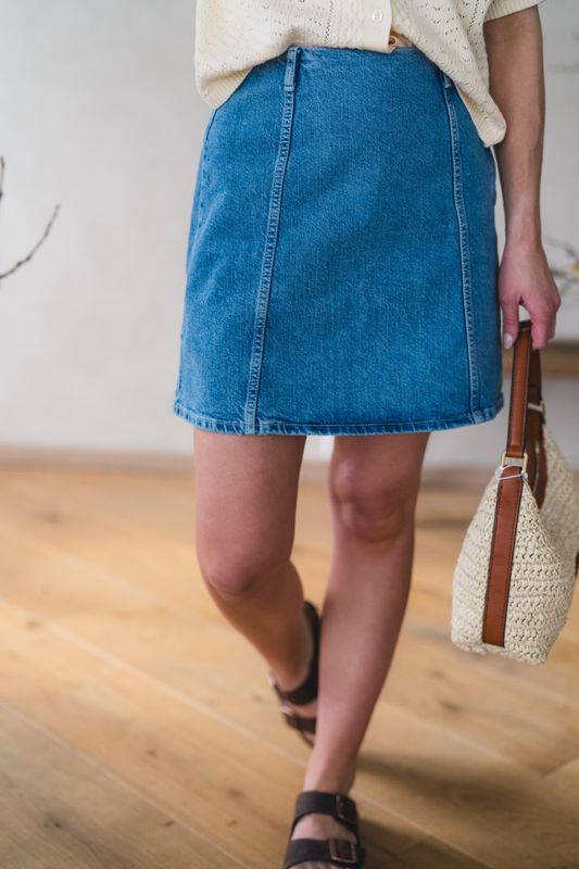 Elida Ada Denim Skirt Light Blue Wash 