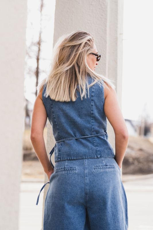 Samara Denim Waistcoat Blue 