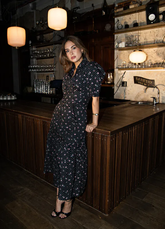 Agatha Dress Polka Bloom