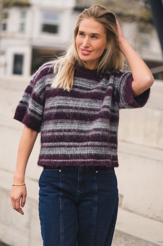 Lycie 2/4 Pullover STP P Purple/H Gray