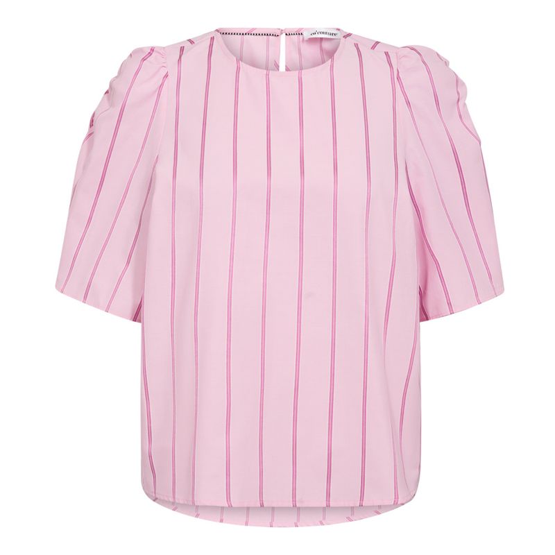 Rosalina Stripe SS Blouse Pale Pink 