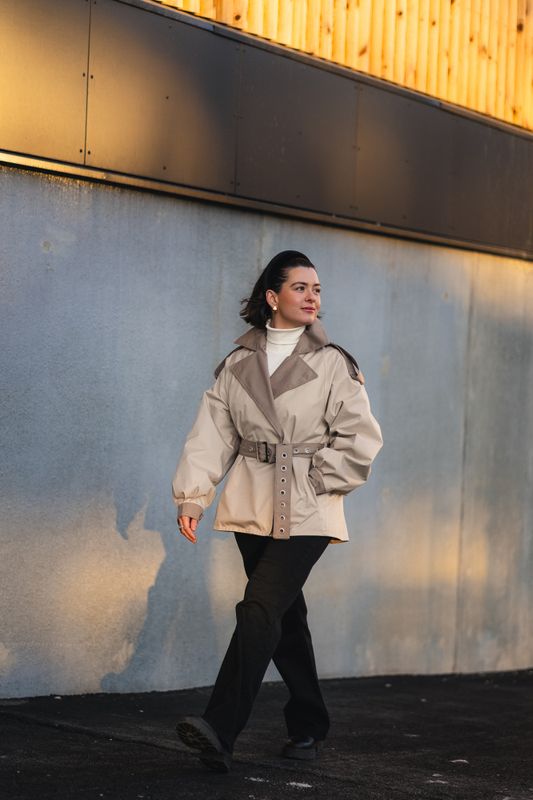 Duskregn Short Trench Coat Sand 