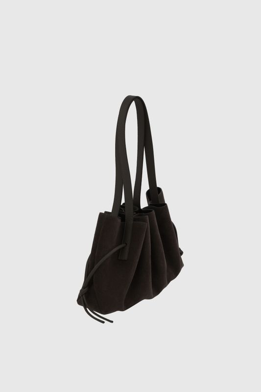 Scallop Shoulder Bag Suede Ganache 
