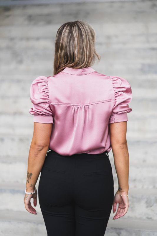 Roella Heavy Sateen Blouse Evening Rose