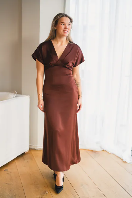 Hovedbilde Safira V-Dress Dark Brown 