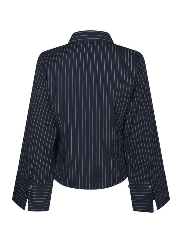 Fenli Slim Stripe Shirt Navy 