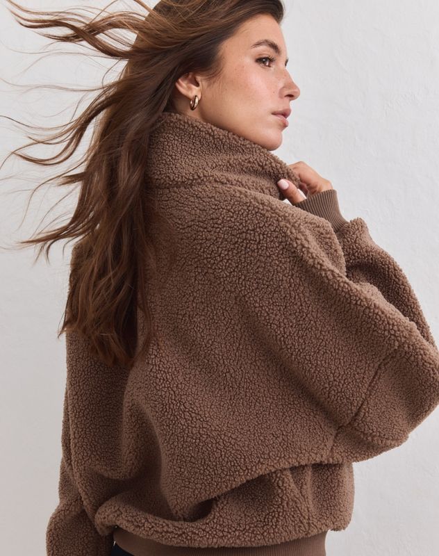 Pile Half Zip Hazelnut