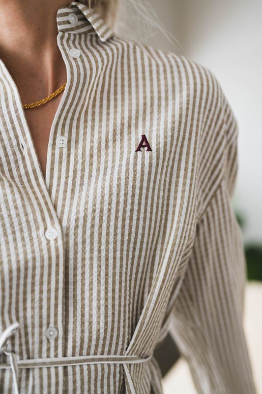 Palermo Seersucker Stripe Beige/White 