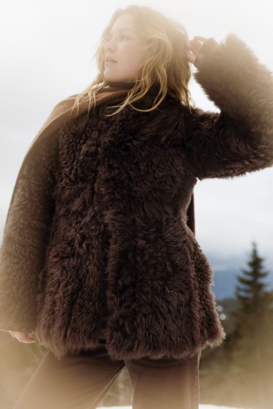 Freya Shearling Jacket Dark Brown 